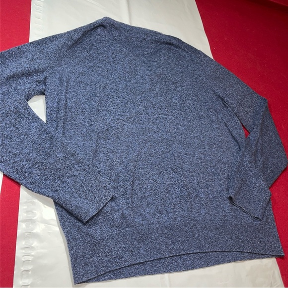 Banana Republic BLUE Black Sweater Henley BUTTON Neck Cotton Viscose Nylon Men L - Picture 11 of 12